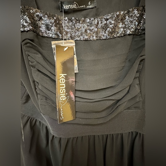 Kensie Black Tiered Dress Size 6 - Picture 4 of 10